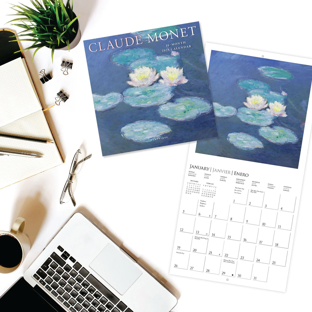 Calendario 2025 Mini Pared 12M - Monet