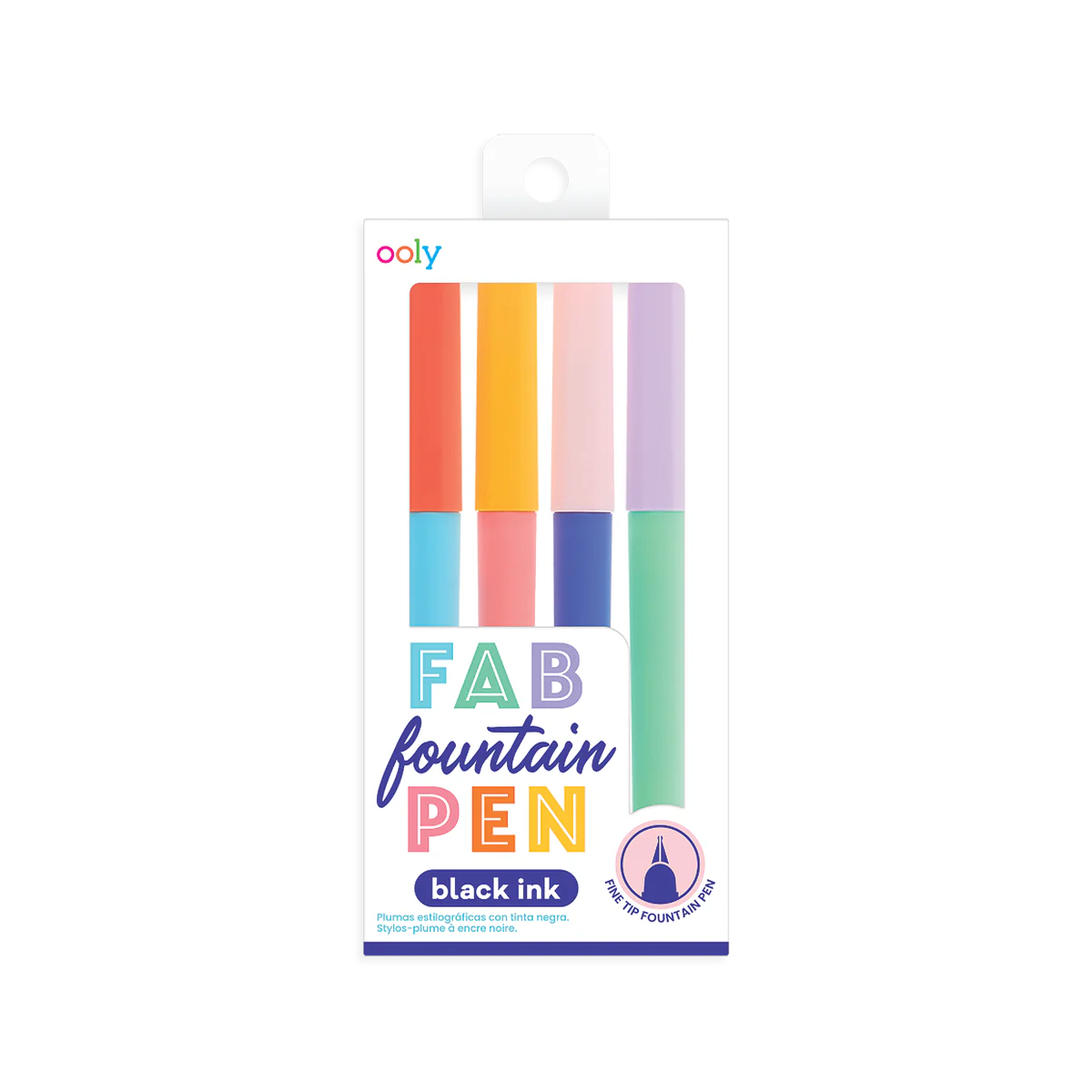 Caja 4 Plumas Pastel Tinta Negra