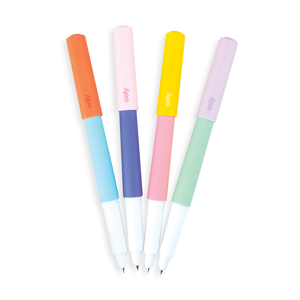 Caja 4 Plumas Pastel Tinta Negra