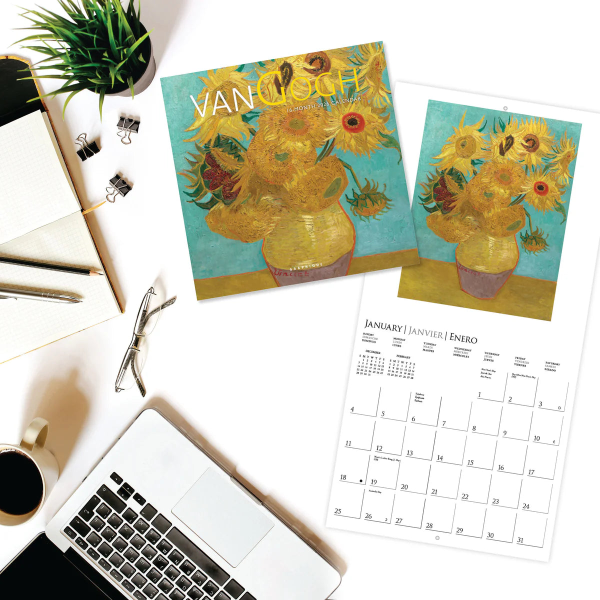 Calendario 2026 Pared Mini 12M - Van Gogh