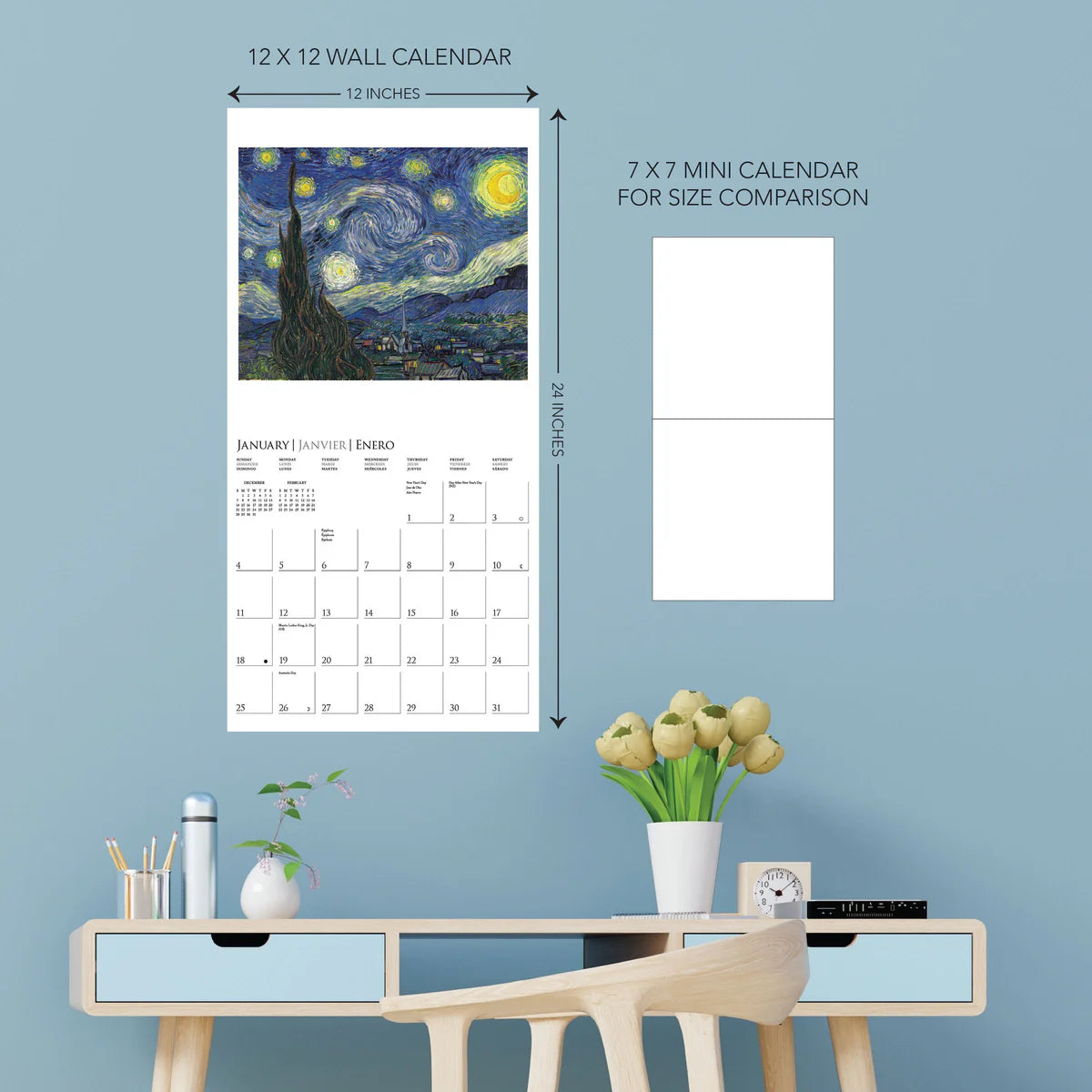 Calendario 2026 Pared 12M - Van Gogh