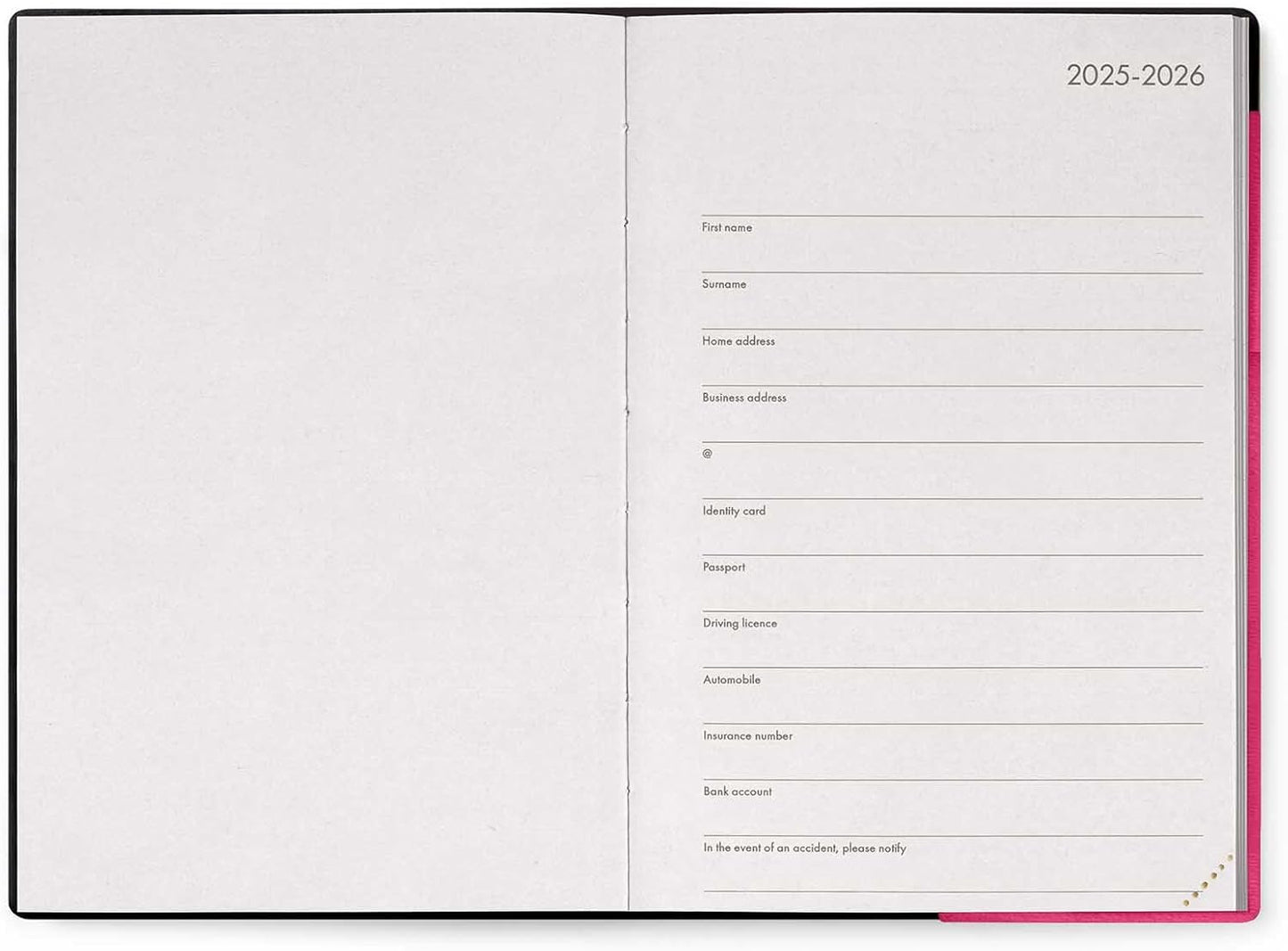 Agenda 2026 Mediana Sem Vista 16 M - Fucsia