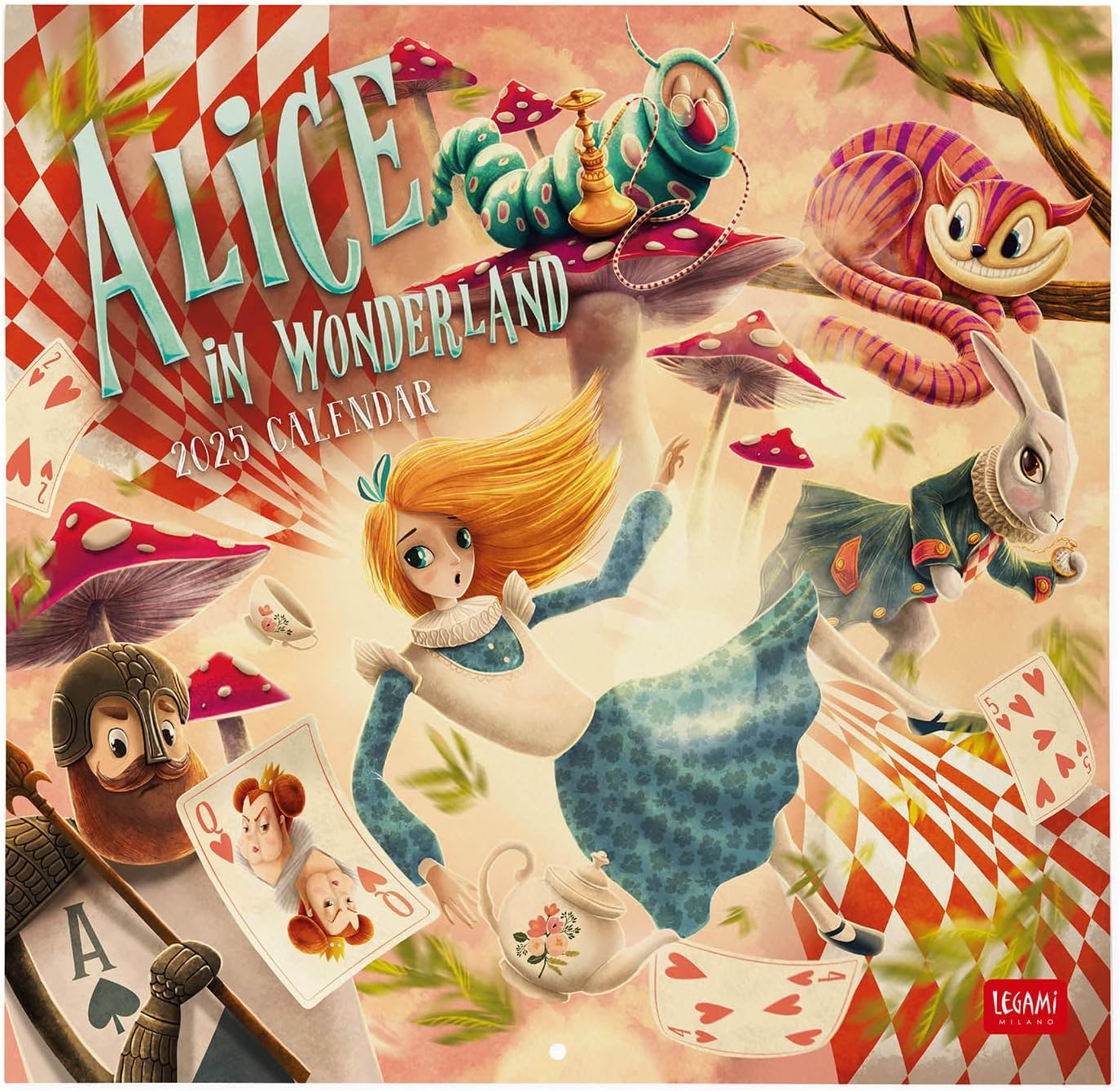 Calendario 2025 Mensual Pared 12M - Alice in Wonderland