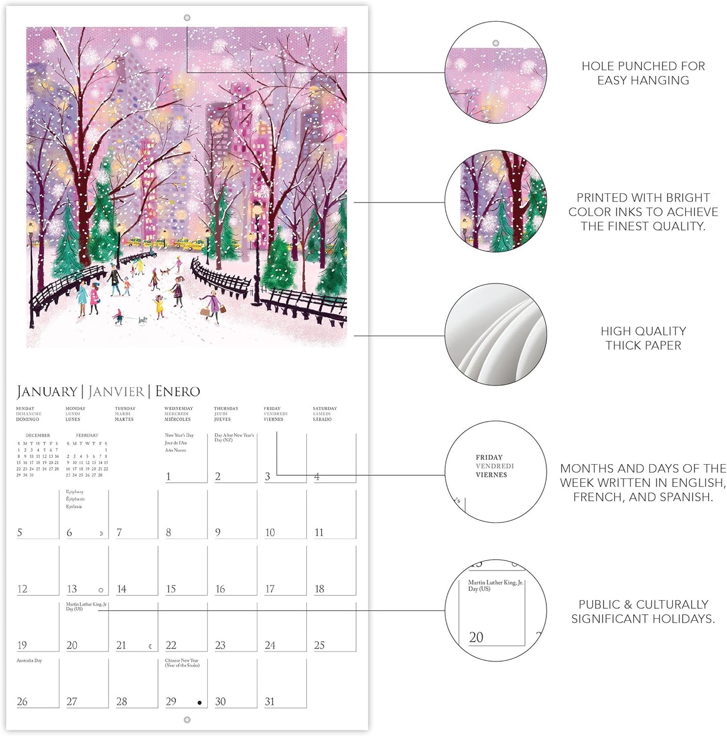 Calendario 2025 Mini Pared 12M - Joyful Landscapes