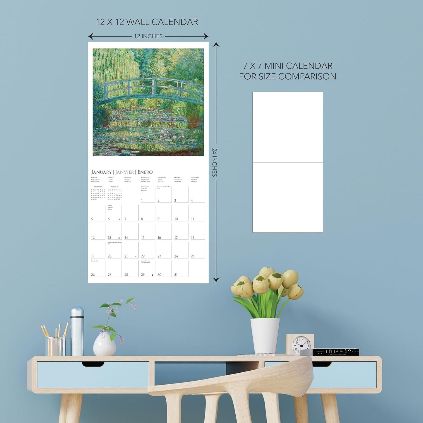 Calendario 2025 Pared 12M - Monet