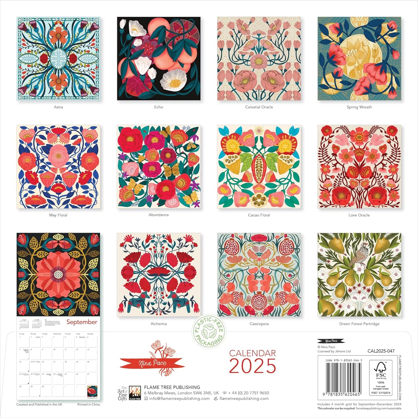 Calendario Pared 2025 12M Grande - Nina Pace