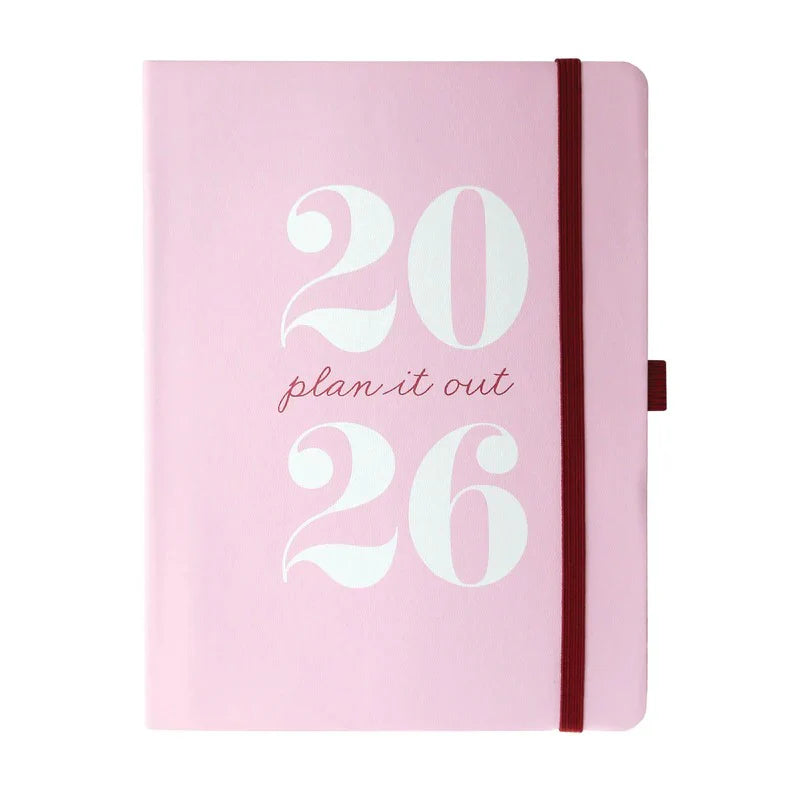 Agenda 2026 18M Semanal A5 - Typographic Pink