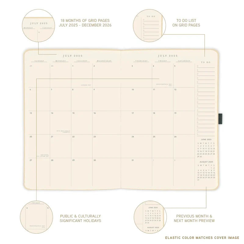 Agenda 2026 18M Semanal A5 - Typographic Pink