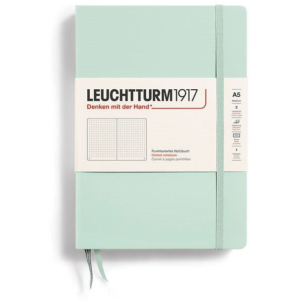Libreta Mediana Tapa Dura Punteada Mint Green