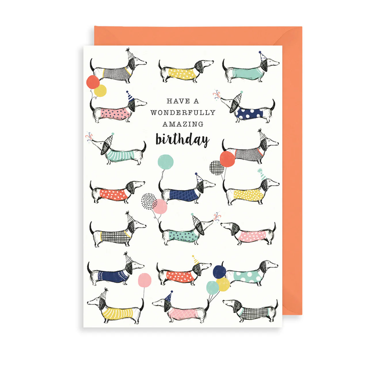 Tarjeta con Sobre Cumpleaños - Perros Salchichas