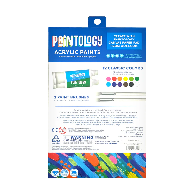 Set de 12 Pinturas Acrílicas - Colores Clásicos