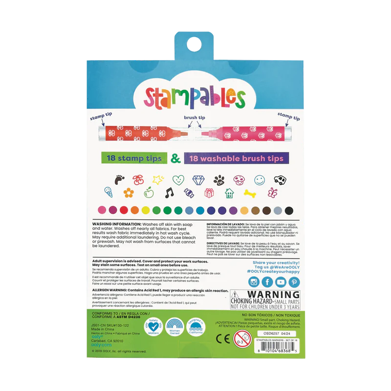 Set de 18 Marcadores Doble Punta - Estampables