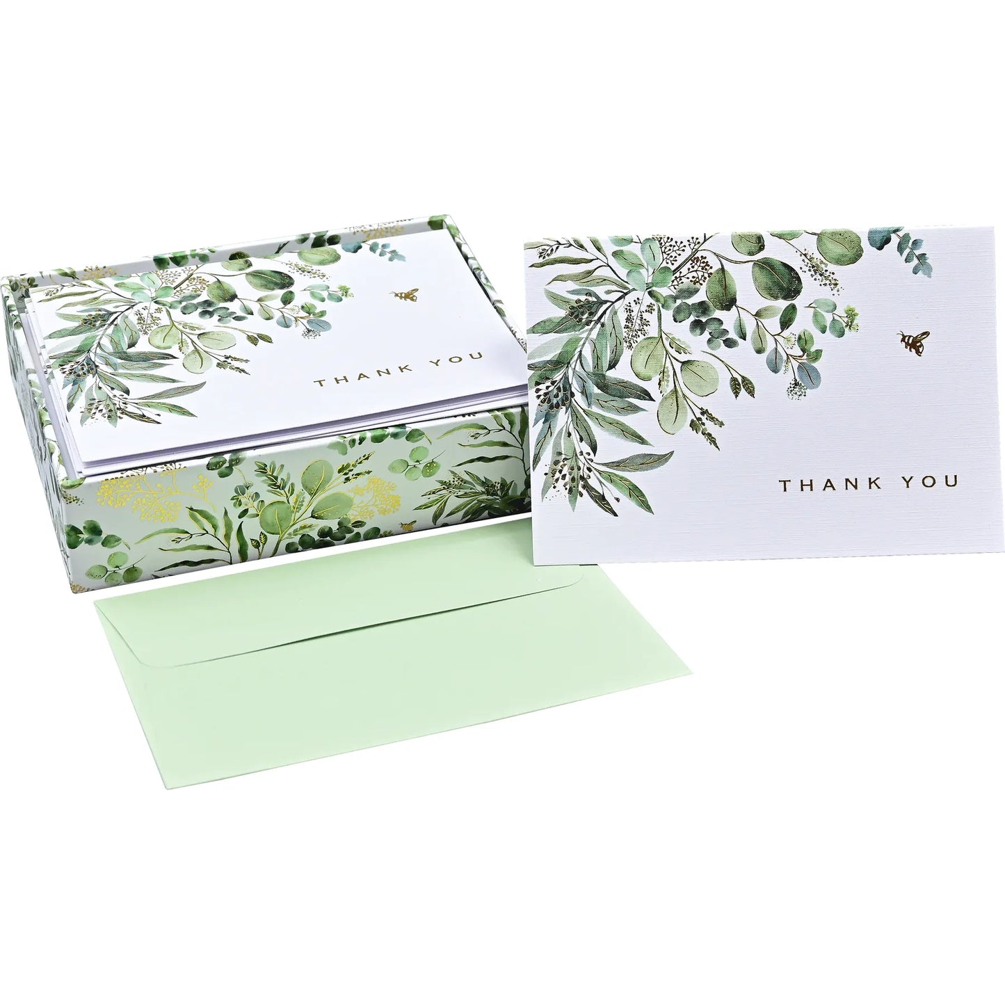 Caja Tarjetas y Sobres Eucalipto