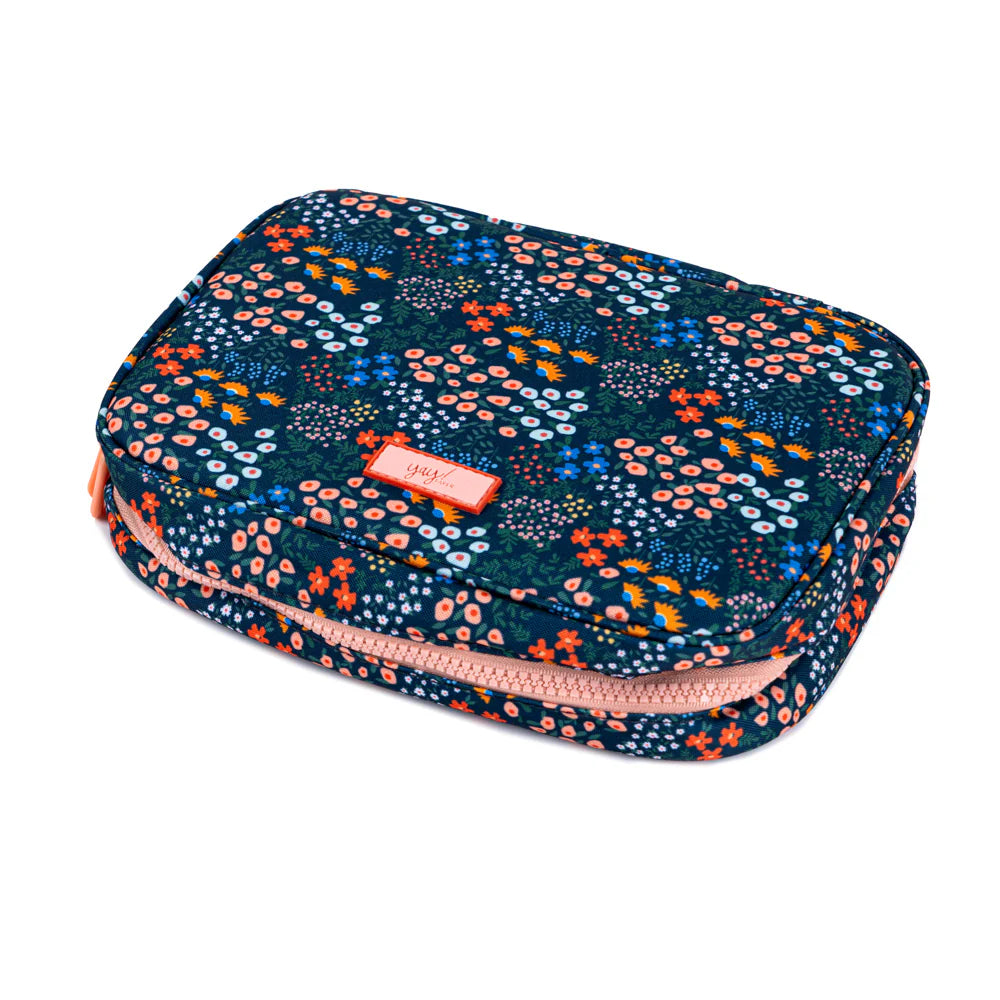 Estuche con Separadores Flores Azul