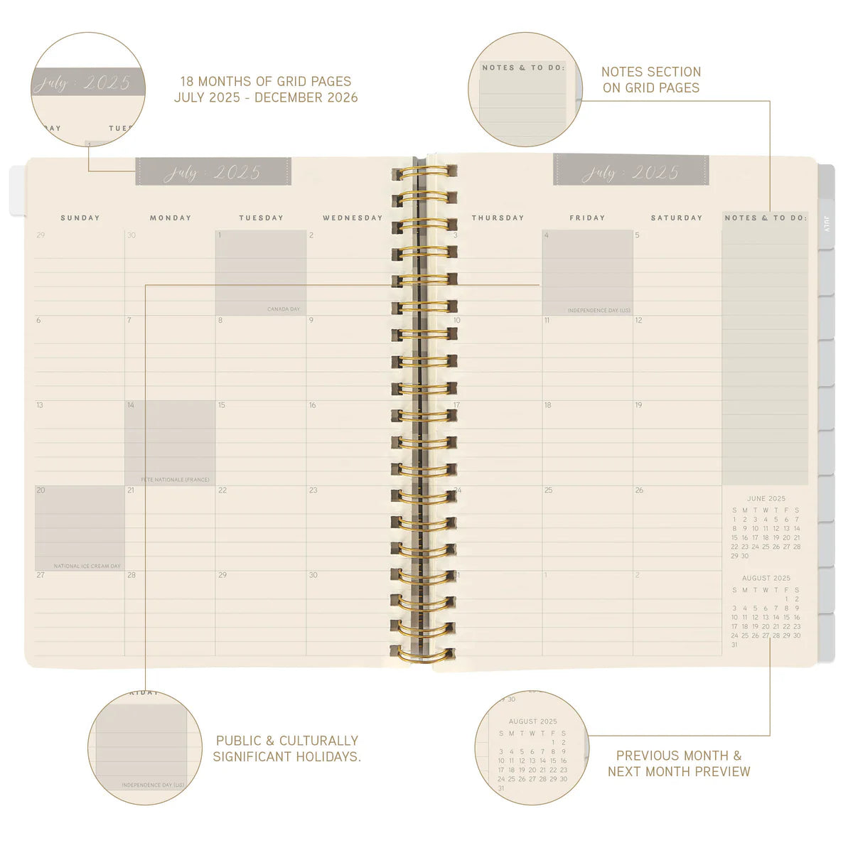 Agenda 2026 18M Semanal Anillado A5 - Print Floral