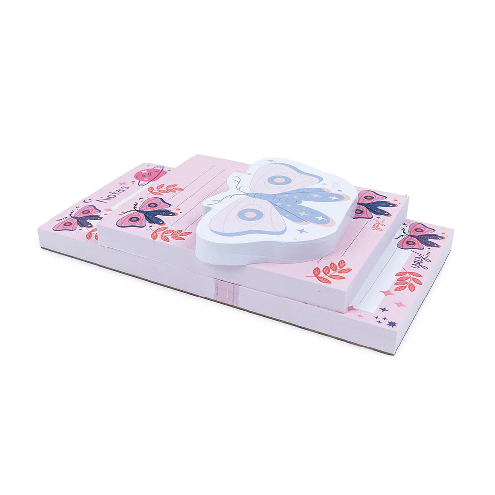 Set de Taco de Notas Mariposas