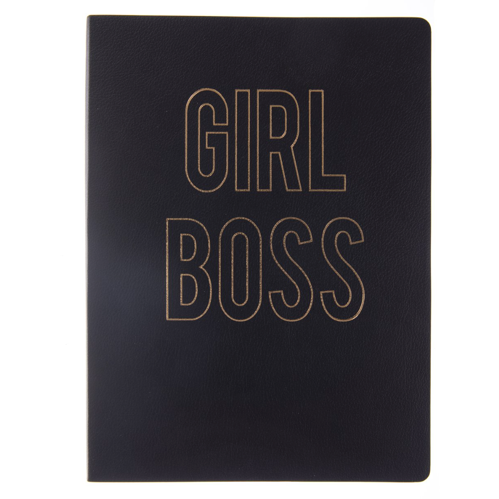 Libreta Ecocuero Negra - Girl Boss