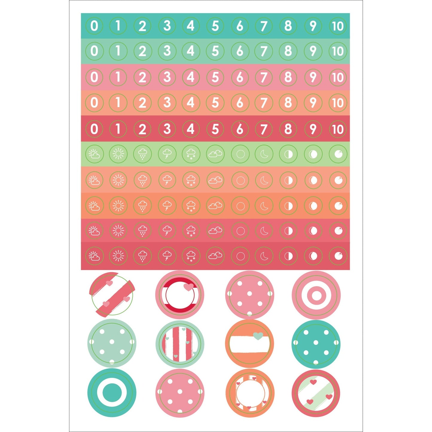 Set Stickers Planner Diseño Juvenil