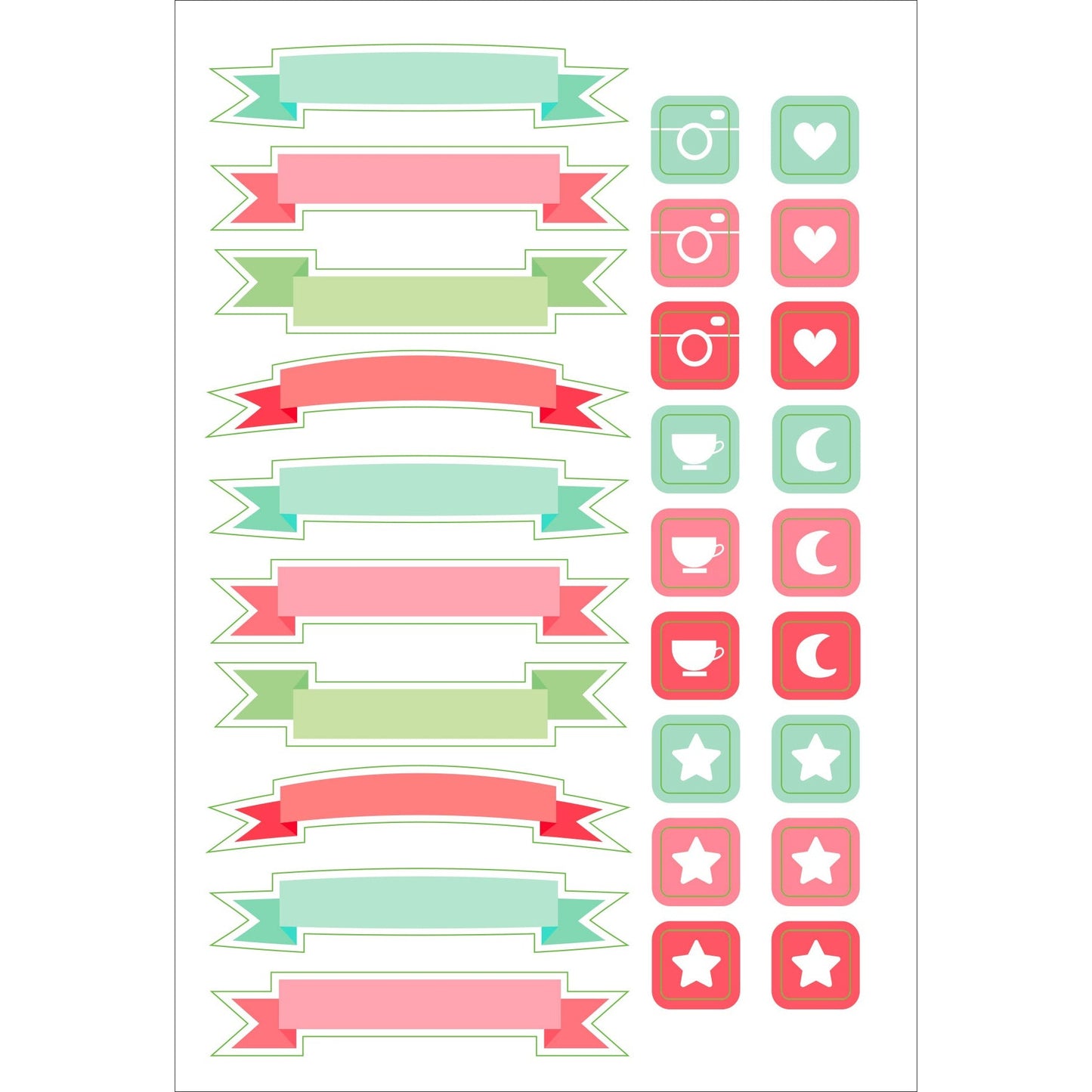 Set Stickers Planner Diseño Juvenil