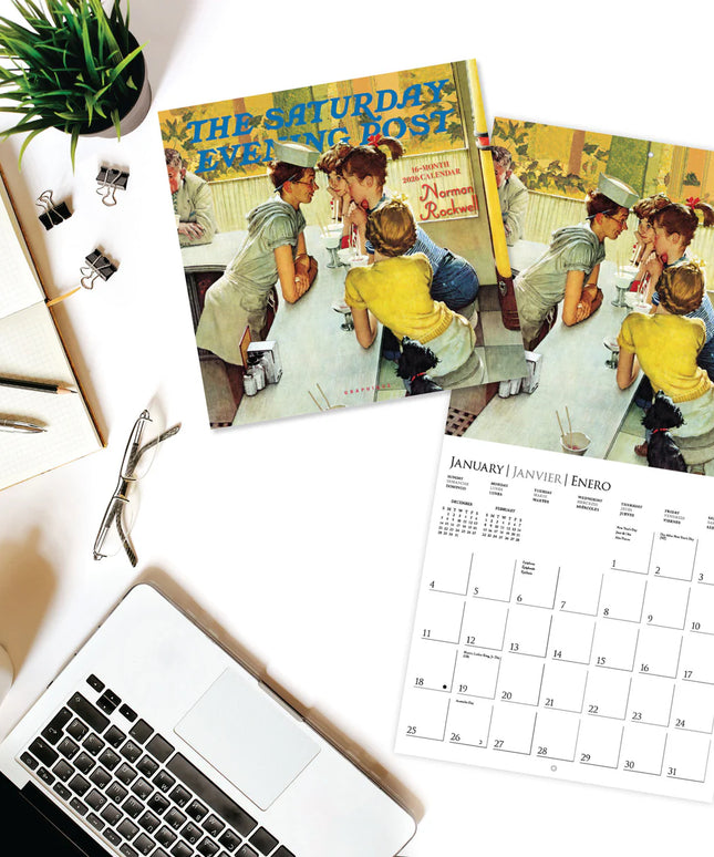 Calendario 2026 Pared 12M - Saturday Evening Post