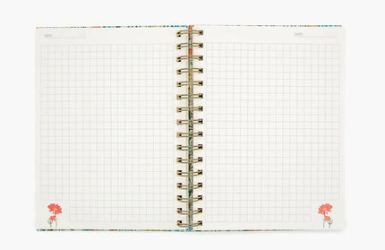 Cuaderno Mediano Anillado TD Cuadriculado - Flora Floral