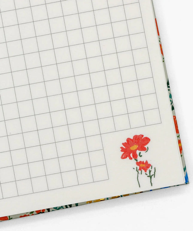 Cuaderno Mediano Anillado TD Cuadriculado - Flora Floral