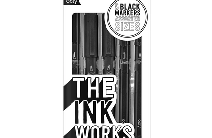 Set 5 Marcadores Negros Puntas Diferentes