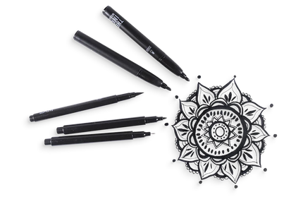 Set 5 Marcadores Negros Puntas Diferentes