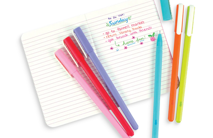 Set de 6 Lápices de Gel - Punta Fina