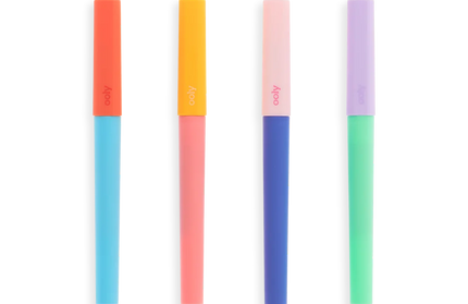 Caja 4 Plumas Pastel Tinta Negra