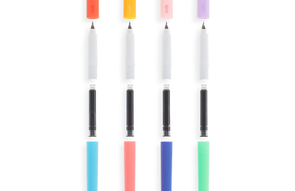 Caja 4 Plumas Pastel Tinta Negra