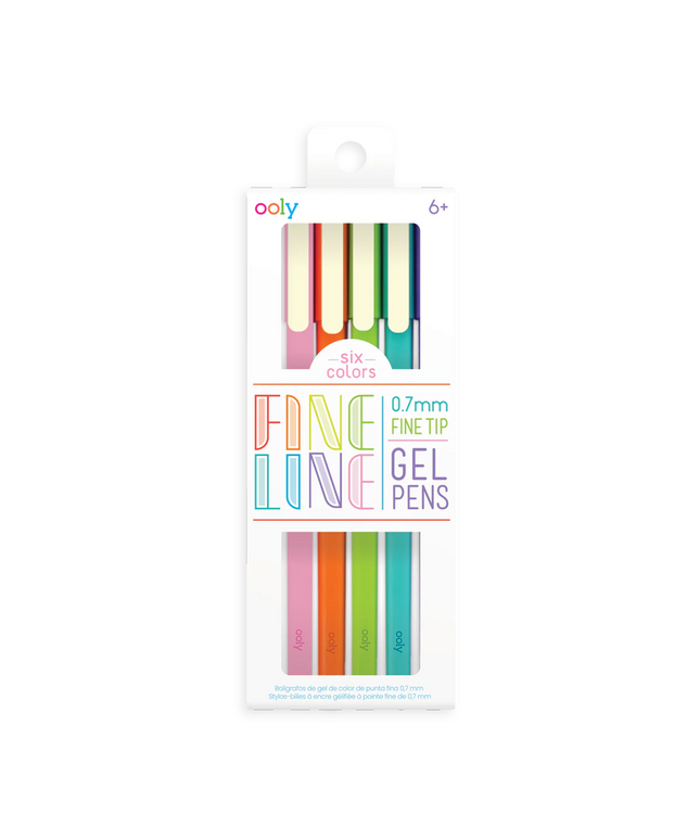 Set de 6 Lápices de Gel - Punta Fina