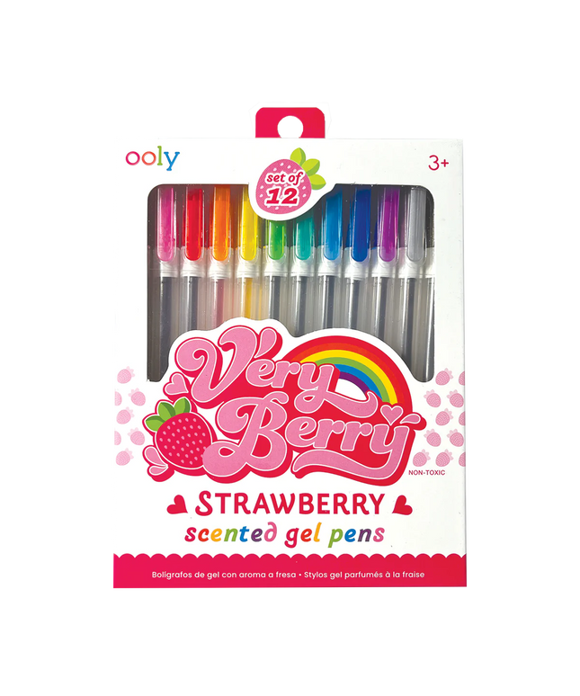 Set 12 Bolígrafos de gel con aroma a frutilla