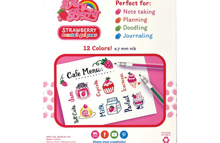 Set 12 Bolígrafos de gel con aroma a frutilla