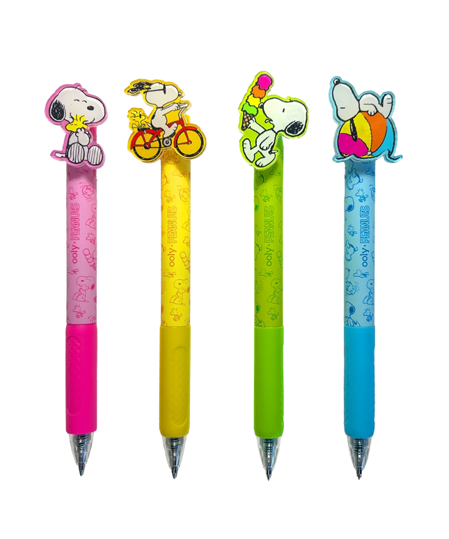 Set 4 boligrafos retractiles - Snoopy