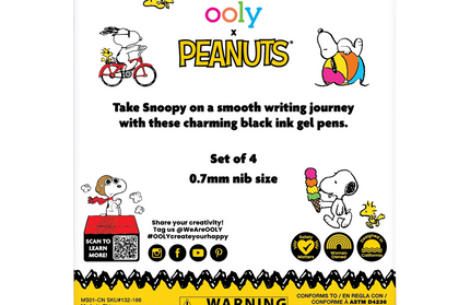 Set 4 boligrafos retractiles - Snoopy