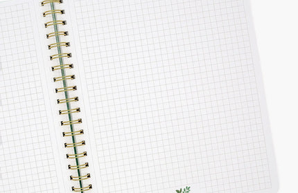Cuaderno Grande Anillado TD Cuadriculado - Flora Turquesa