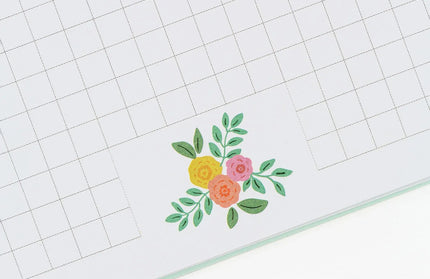 Cuaderno Grande Anillado TD Cuadriculado - Flora Turquesa