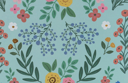 Cuaderno Grande Anillado TD Cuadriculado - Flora Turquesa