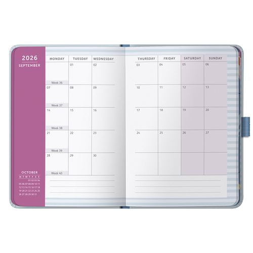 Agenda 2026 Chica 12M Sem Vista - Charcoal Marble