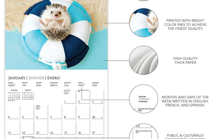 Calendario 2026 Pared Mini 12M - Happiest Hedgehogs