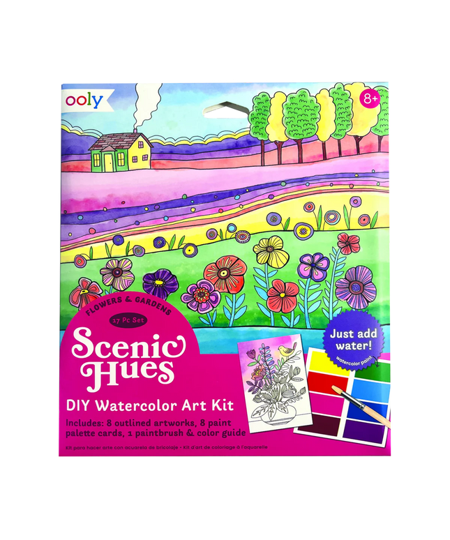 Set libro para pintar y acuarelas - Flowers & gardens