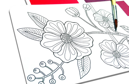 Set libro para pintar y acuarelas - Flowers & gardens