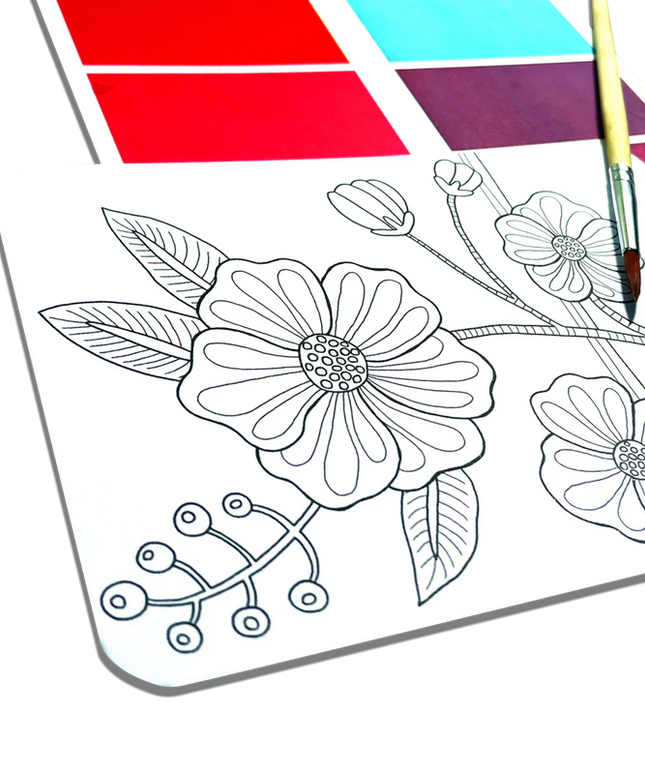 Set libro para pintar y acuarelas - Flowers & gardens
