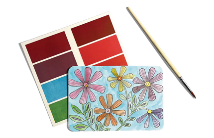 Set libro para pintar y acuarelas - Flowers & gardens