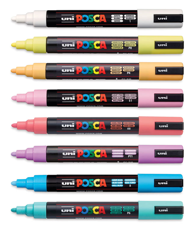 UNI PC-5M 8C  POSCA  SOFT COLOR (X 8)
