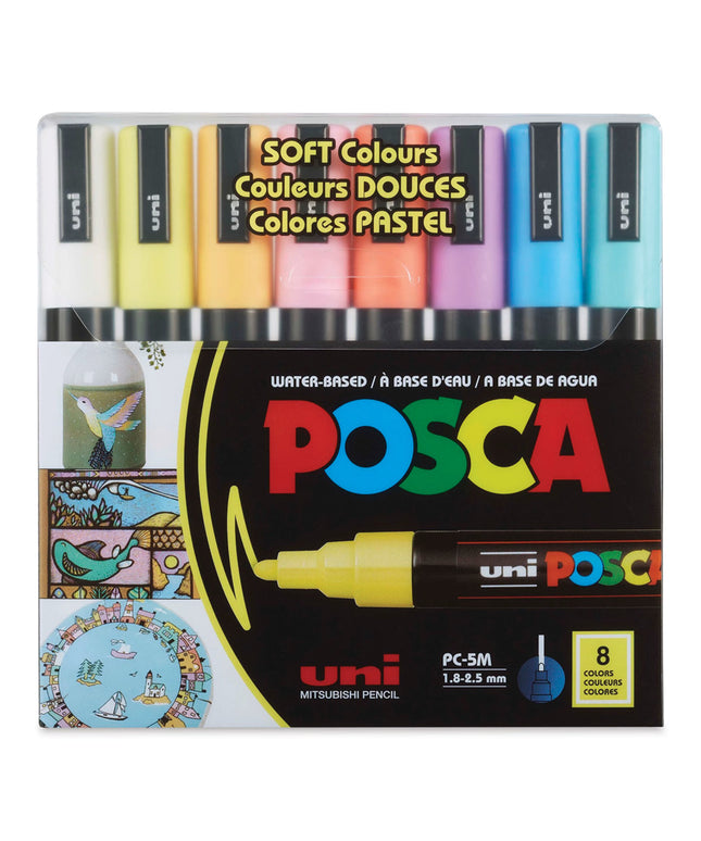 UNI PC-5M 8C  POSCA  SOFT COLOR (X 8)
