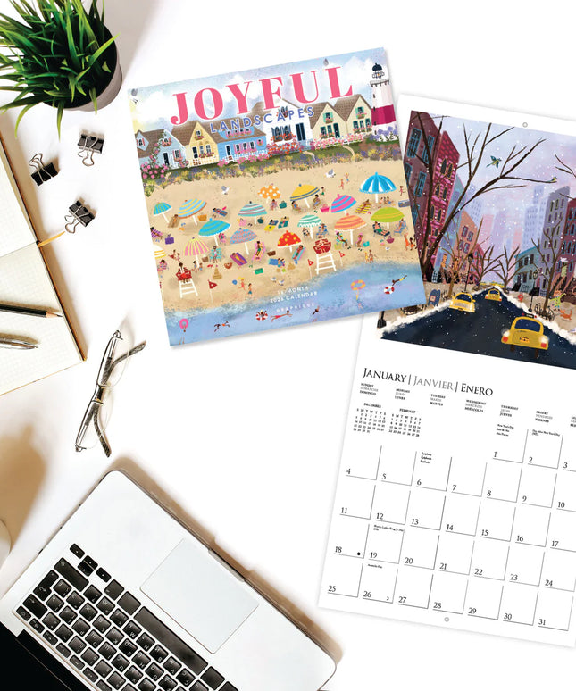 Calendario 2026 Pared Mini 12M - Joyful Landscapes