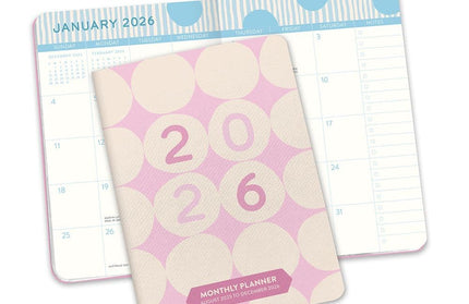 Agenda 2026 Bolsillo Mensual 17M - Puntos Rosados