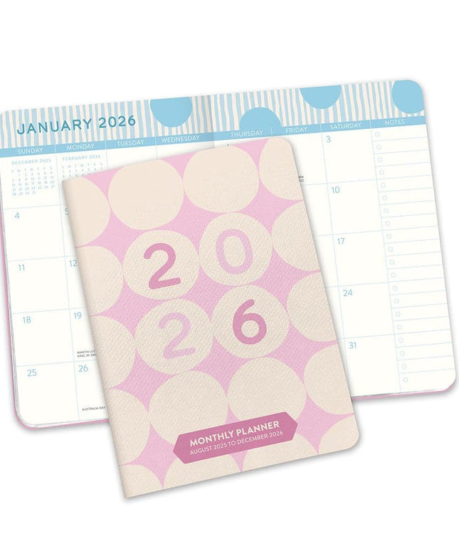 Agenda 2026 Bolsillo Mensual 17M - Puntos Rosados
